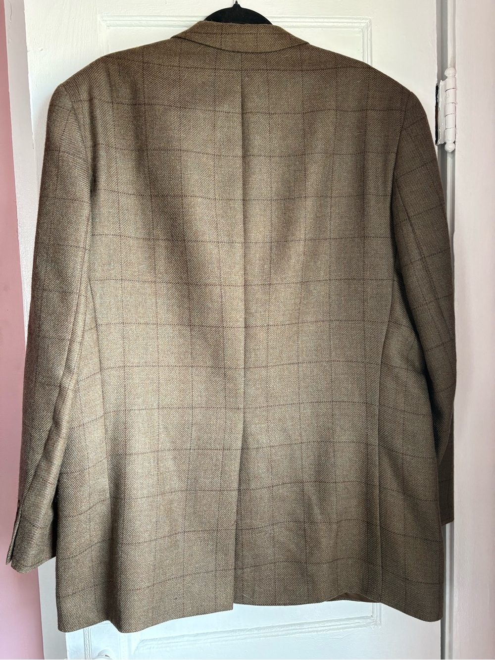 VTG Polo University Club Ralph Lauren Wool Windowpane Blazer Brown 43T Tall - Picture 5 of 7